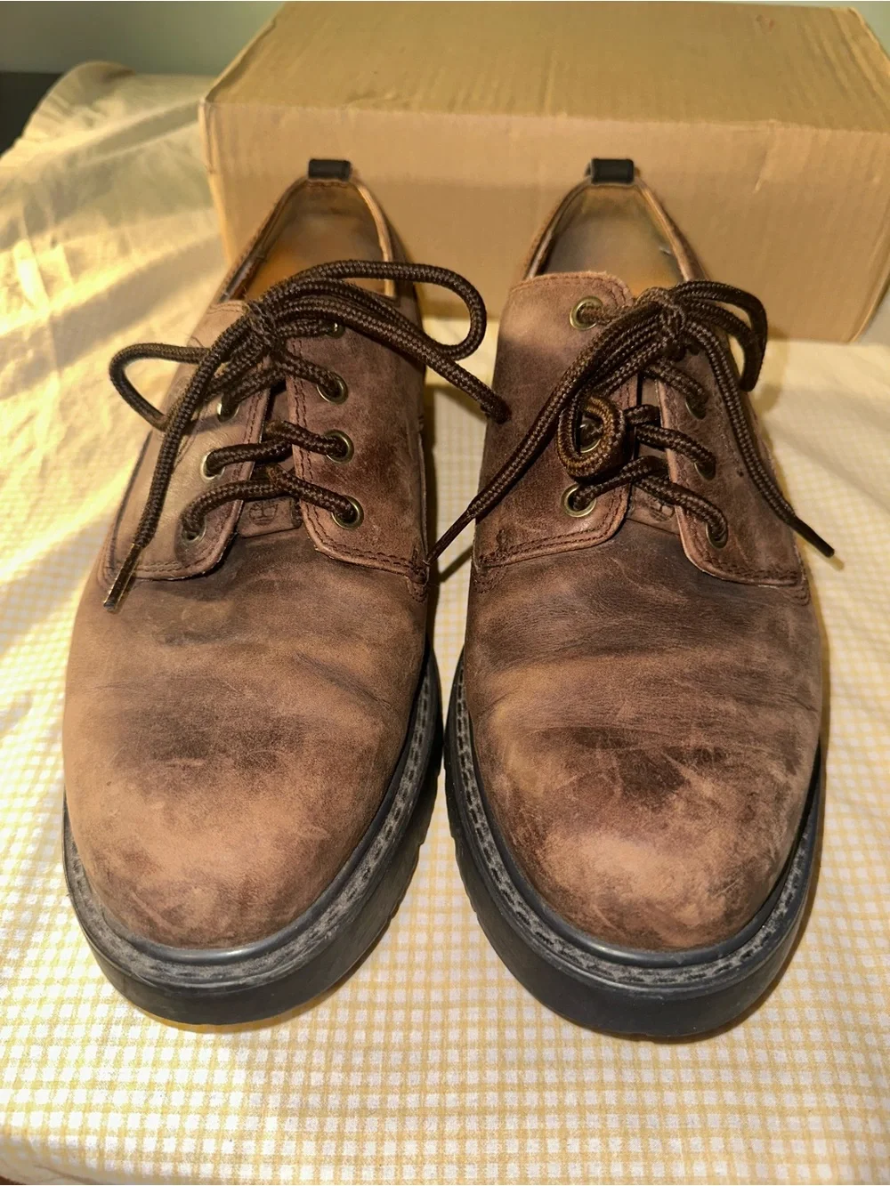 Timberland Men's Brown Leather Lace-Up Derby Shoes